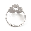 201 Stainless Steel Flower Adjustable Ring for Women RJEW-F131-05P-3