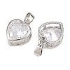 Brass Pave Clear Cubic Zirconia Charms CU-CBAA571-06P-2
