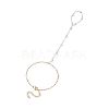 Ion Plating(IP) 316 Surgical Stainless Steel Plastic Imitation Pearl Paperclip Chains Finger Ring Bracelets for Women BJEW-JB11771-2