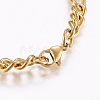 304 Stainless Steel Chain Anklets AJEW-I039-03G-3
