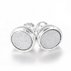 Round Brass Magnetic Clasps with Loops X-KK-D331-S-3