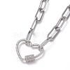 304 Stainless Steel Paperclip Chain/Cable Chain Necklaces NJEW-JN02702-02-2