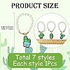 7Pcs 7 Styles Cactus PVC Plastic Cup Charms HJEW-CJ0001-19-2