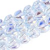 Electroplate Transparent Glass Beads Strands X-EGLA-N056-01A-02-1