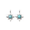 Synthetic Turquoise Star Charms with Brass Settings KK-A277-05P-1