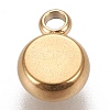 Ion Plating(IP) 304 Stainless Steel Pendant Cabochon Settings STAS-K202-03A-G-2