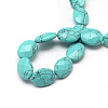 Faceted Oval Synthetic Turquoise Beads Strands G-R303-14-2