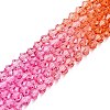 Gradient Color Baking Paint Glass Bead Strands DGLA-A039-T2mm-A04-4