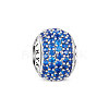 TINYSAND Rondelle Rhodium Plated 925 Sterling Silver European Beads TS-C-025-1