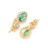 Brass Cubic Zirconia Oval Fold Ovel Clasps KK-H524-12G-2