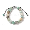 10mm Round Natural Flower Amazonite Braided Bead Bracelets BJEW-C067-01C-23-2