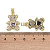 Brass Micro Pave Cubic Zirconia Pendants KK-P266-16G-3