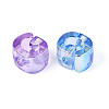 UV Plating Transparent Acrylic European Beads OACR-M027-02G-3