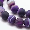 Natural Striped Agate/Banded Agate Bead Strands G-K166-12-8mm-02-3