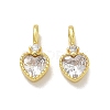 Brass Pave Clear Cubic Zirconia Charms CU-CBA6E4E-19G-B-1