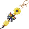 1Pc Silicone Cartoon Butterfly Flower Pendant Decorations HJEW-CP0001-17B-1