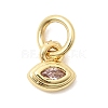 Brass Cubic Zirconia Charms KK-G554-02F-03-1