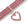 Adjustable 3-Row Iron Rhinestone Cup Chain Pet Collars AJEW-A054-01E-2