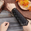Tartan Pattern Imitation Leather Cuff Wristband for Bikers AJEW-WH0258-937B-3