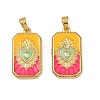 Brass Enamel Pendants KK-L190-008G-03-1