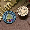 Christmas Series Wax Seal Brass Stamp Head AJEW-M037-01G-07-1