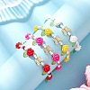 Glass Seed Bead and Resin Braided Bead Bracelets for Women BJEW-MZ00237-3