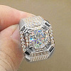 Square Alloy with Crystal Rhinestone Finger Rings FS-WG9BB87-12-1