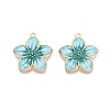 Rack Plating Alloy Enamel Pendants ENAM-N056-365KCG-05-1