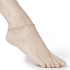 Faceted Round Natural Gemstone Beaded Anklets AJEW-AN00360-6