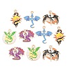 10Pcs Alloy Enamel Pendants X-ENAM-P268-01G-1