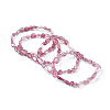 Natural Strawberry Quartz Bead Stretch Bracelets BJEW-K213-08-1