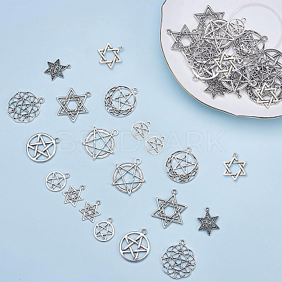 Tibetan Style Alloy Pendants TIBEP-SC0001-28AS-1