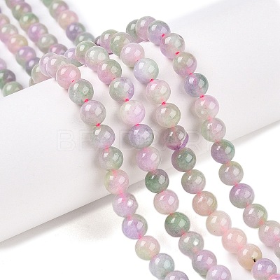 Dyed Natural White Jade Beads Strands G-T138-6mm-210-8-1