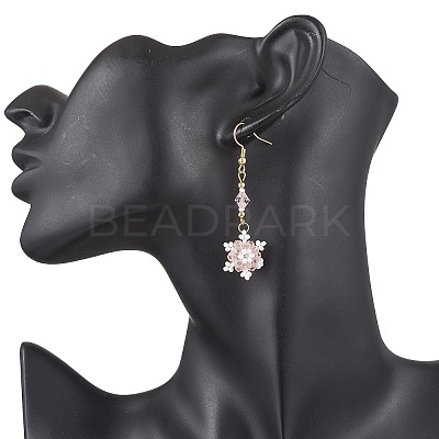 Glass Seed Beads Dnagle Earrings EJEW-MZ00501-02-1