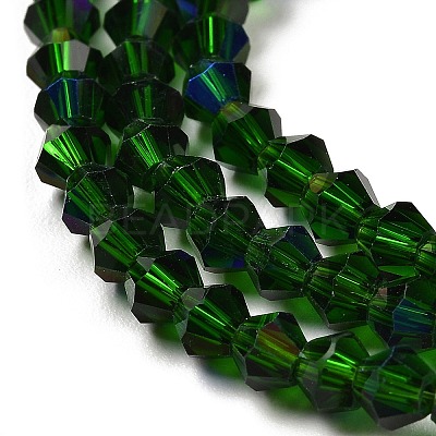 Transparent Electroplate Glass Beads Strands GLAA-F029-3mm-D25-1