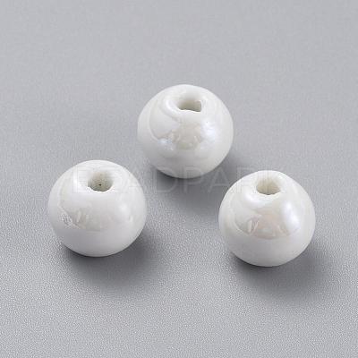 Glazed Porcelain Beads PORC-D001-8mm-04-1