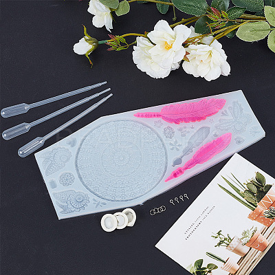 DIY Woven Net/Web Pendant Makings DIY-SC0001-12-1