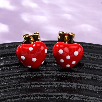 Brass Micro Pave Cubic Zirconia Stud Earrings EJEW-D328-01G-03-1