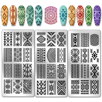Stainless Steel DIY Nail Art Templates MRMJ-WH0092-058-1