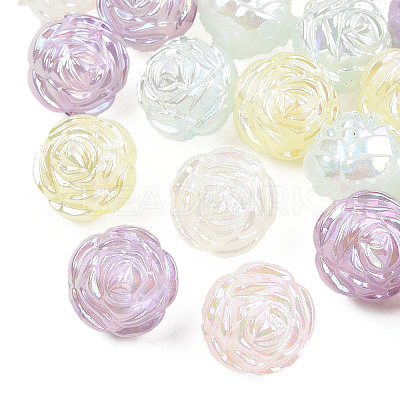 Plating Acrylic Beads OACR-N010-048B-1
