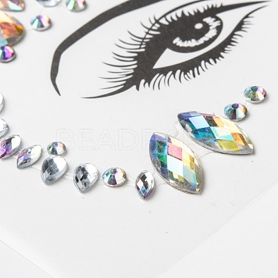 Acrylic Face Gems Stickers MRMJ-F014-09-1