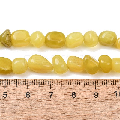 Natural Korea Olive Jade Nuggets Beads Strands G-T150-A02-01-1