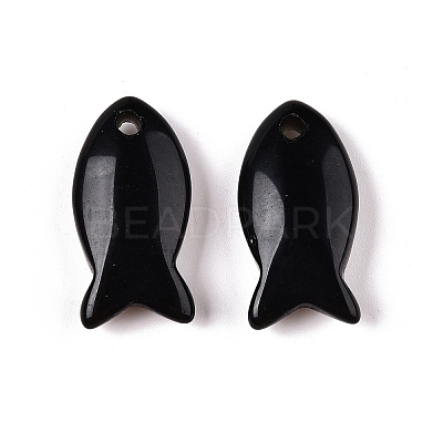 Natural Obsidian Pendants G-N342-106A-1