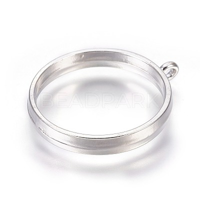 Alloy Open Back Bezel Pendants PALLOY-WH0030-01P-1