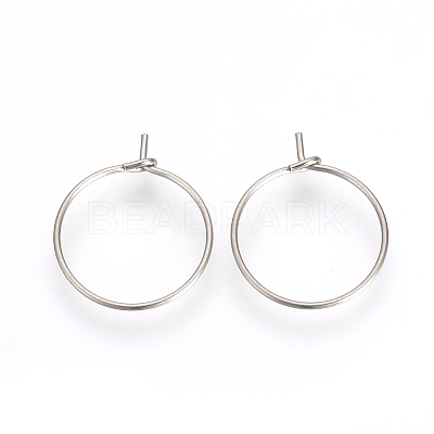 Tarnish Resistant 304 Stainless Steel Hoop Earrings LS-STAS-R071-40-1