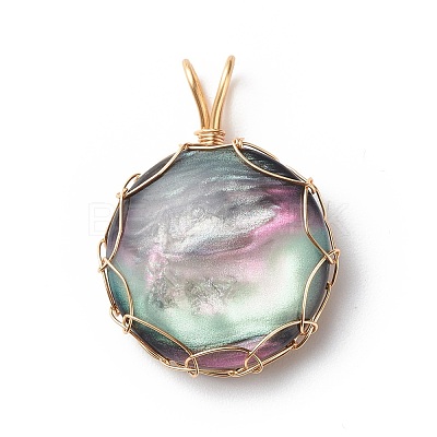 Resin Imitation Shell Pendants PALLOY-JF01851-1