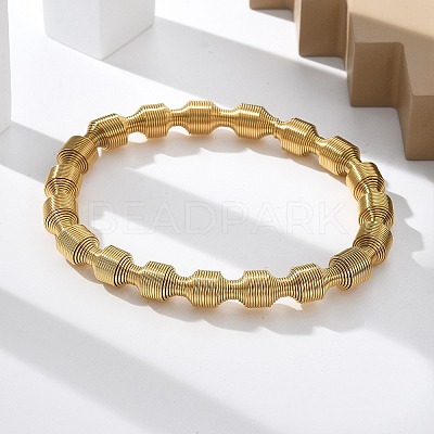 304 Stainless Steel Stretch Bangles for Women LS-BJEW-P315-02F-G-1