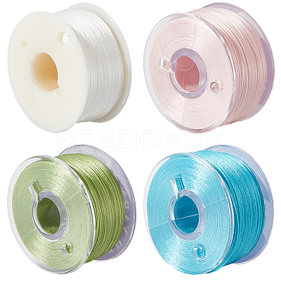 4 Rolls 4 Colors Special Coated Polyester Beading Threads for Seed Beads OCOR-SC0001-08C-1