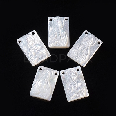 Natural White Shell Pendants SSHEL-D083-29A-1