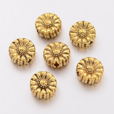 Tibetan Style Alloy Flower Beads TIBEP-GC190-AG-NR-1
